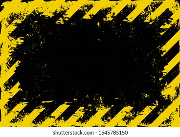 grunge danger background with yellow black stripes