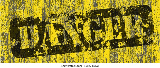 grunge danger sign on white background