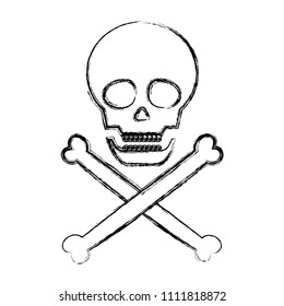 grunge danger skull warning death symbol