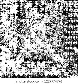 Grunge dark black and white pattern of cracks and scuffs