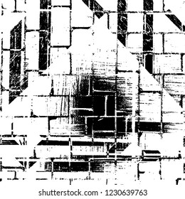 Grunge dark black and white pattern of cracks and scuffs