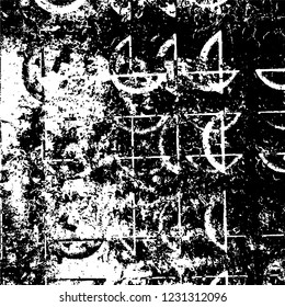 Grunge dark black and white pattern of cracks and scuffs