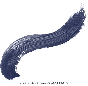 Grunge dark blue realistic oil brush stroke on transparent background