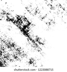 Grunge dark corner messy background. Dirty paper empty cover template. Distressed grainy overlay texture. Ink stroke brushed square shape backdrop. Insane aging border design element. EPS10 vector.