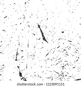Grunge dark corner messy background. Dirty paper empty cover template. Distressed grainy overlay texture. Ink stroke brushed square shape backdrop. Insane aging border design element. EPS10 vector.