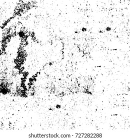 Grunge dark corner messy background. Distressed grainy overlay texture. Ink stroke brushed renovate wall backdrop. Abstract black and white cracks, stains, smears, scrapes for design and printing