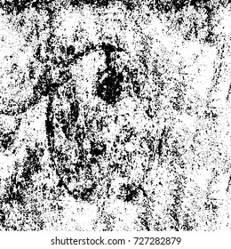 Grunge dark corner messy background. Distressed grainy overlay texture. Ink stroke brushed renovate wall backdrop. Abstract black and white cracks, stains, smears, scrapes for design and printing