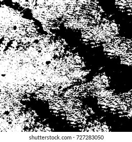 Grunge dark corner messy background. Distressed grainy overlay texture. Ink stroke brushed renovate wall backdrop. Abstract black and white cracks, stains, smears, scrapes for design and printing