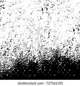 Grunge dark corner messy background. Distressed grainy overlay texture. Ink stroke brushed renovate wall backdrop. Abstract black and white cracks, stains, smears, scrapes for design and printing