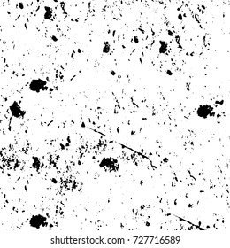 Grunge dark corner messy background. Distressed grainy overlay texture. Ink stroke brushed renovate wall backdrop. Abstract black and white cracks, stains, smears, scrapes for design and printing