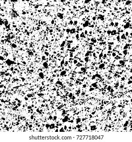 Grunge dark corner messy background. Distressed grainy overlay texture. Ink stroke brushed renovate wall backdrop. Abstract black and white cracks, stains, smears, scrapes for design and printing