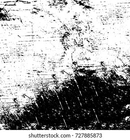 Grunge dark corner messy background. Distressed grainy overlay texture. Ink stroke brushed renovate wall backdrop. Abstract black and white cracks, stains, smears, scrapes for design and printing