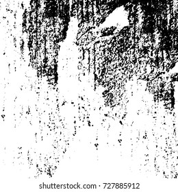 Grunge dark corner messy background. Distressed grainy overlay texture. Ink stroke brushed renovate wall backdrop. Abstract black and white cracks, stains, smears, scrapes for design and printing