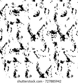 Grunge dark corner messy background. Distressed grainy overlay texture. Ink stroke brushed renovate wall backdrop. Abstract black and white cracks, stains, smears, scrapes for design and printing