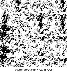 Grunge dark corner messy background. Distressed grainy overlay texture. Ink stroke brushed renovate wall backdrop. Abstract black and white cracks, stains, smears, scrapes for design and printing