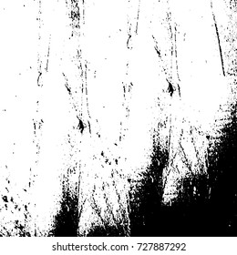 Grunge dark corner messy background. Distressed grainy overlay texture. Ink stroke brushed renovate wall backdrop. Abstract black and white cracks, stains, smears, scrapes for design and printing