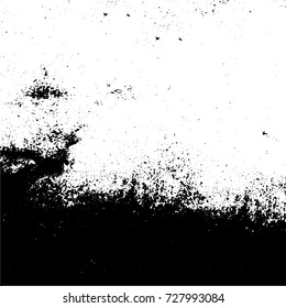 Grunge dark corner messy background. Distressed grainy overlay texture. Ink stroke brushed renovate wall backdrop. Abstract black and white cracks, stains, smears, scrapes for design and printing