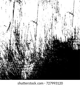 Grunge dark corner messy background. Distressed grainy overlay texture. Ink stroke brushed renovate wall backdrop. Abstract black and white cracks, stains, smears, scrapes for design and printing
