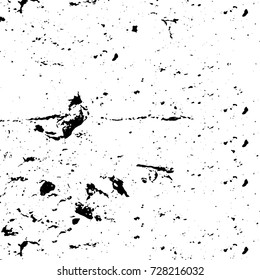 Grunge dark corner messy background. Distressed grainy overlay texture. Ink stroke brushed renovate wall backdrop. Abstract black and white cracks, stains, smears, scrapes for design and printing
