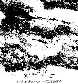 Grunge dark corner messy background. Distressed grainy overlay texture. Ink stroke brushed renovate wall backdrop. Abstract black and white cracks, stains, smears, scrapes for design and printing