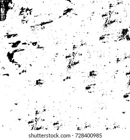 Grunge dark corner messy background. Distressed grainy overlay texture. Ink stroke brushed renovate wall backdrop. Abstract black and white cracks, stains, smears, scrapes for design and printing