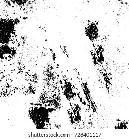 Grunge dark corner messy background. Distressed grainy overlay texture. Ink stroke brushed renovate wall backdrop. Abstract black and white cracks, stains, smears, scrapes for design and printing