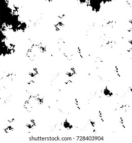 Grunge dark corner messy background. Distressed grainy overlay texture. Ink stroke brushed renovate wall backdrop. Abstract black and white cracks, stains, smears, scrapes for design and printing