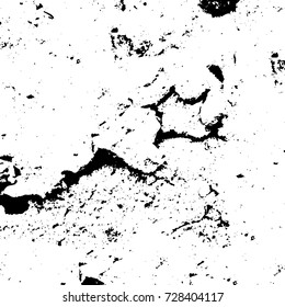 Grunge dark corner messy background. Distressed grainy overlay texture. Ink stroke brushed renovate wall backdrop. Abstract black and white cracks, stains, smears, scrapes for design and printing
