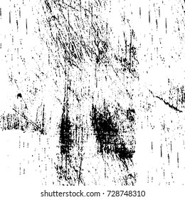 Grunge dark corner messy background. Distressed grainy overlay texture. Ink stroke brushed renovate wall backdrop. Abstract black and white cracks, stains, smears, scrapes for design and printing