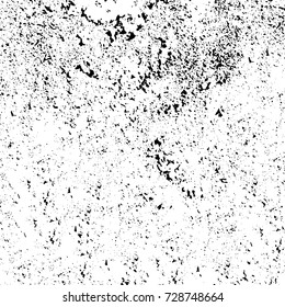 Grunge dark corner messy background. Distressed grainy overlay texture. Ink stroke brushed renovate wall backdrop. Abstract black and white cracks, stains, smears, scrapes for design and printing