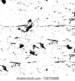 Grunge dark corner messy background. Distressed grainy overlay texture. Ink stroke brushed renovate wall backdrop. Abstract black and white cracks, stains, smears, scrapes for design and printing