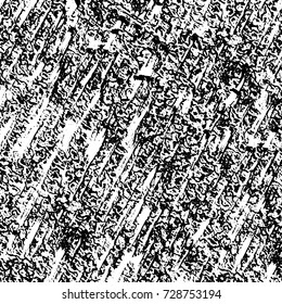 Grunge dark corner messy background. Distressed grainy overlay texture. Ink stroke brushed renovate wall backdrop. Abstract black and white cracks, stains, smears, scrapes for design and printing
