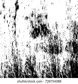 Grunge dark corner messy background. Distressed grainy overlay texture. Ink stroke brushed renovate wall backdrop. Abstract black and white cracks, stains, smears, scrapes for design and printing