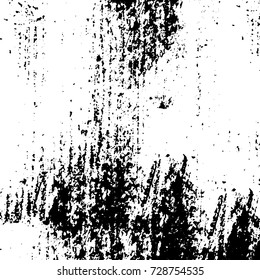 Grunge dark corner messy background. Distressed grainy overlay texture. Ink stroke brushed renovate wall backdrop. Abstract black and white cracks, stains, smears, scrapes for design and printing