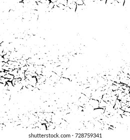 Grunge dark corner messy background. Distressed grainy overlay texture. Ink stroke brushed renovate wall backdrop. Abstract black and white cracks, stains, smears, scrapes for design and printing