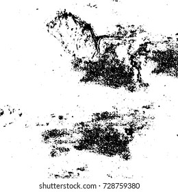 Grunge dark corner messy background. Distressed grainy overlay texture. Ink stroke brushed renovate wall backdrop. Abstract black and white cracks, stains, smears, scrapes for design and printing