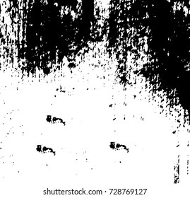 Grunge dark corner messy background. Distressed grainy overlay texture. Ink stroke brushed renovate wall backdrop. Abstract black and white cracks, stains, smears, scrapes for design and printing