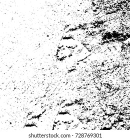 Grunge dark corner messy background. Distressed grainy overlay texture. Ink stroke brushed renovate wall backdrop. Abstract black and white cracks, stains, smears, scrapes for design and printing