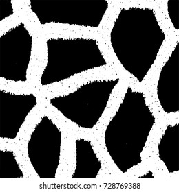 Grunge dark corner messy background. Distressed grainy overlay texture. Ink stroke brushed renovate wall backdrop. Abstract black and white cracks, stains, smears, scrapes for design and printing