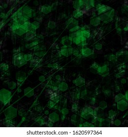 Grunge dark green seamless texture with blots. Abstract vector background for web page, banners backdrop, fabric, home decor, wrapping