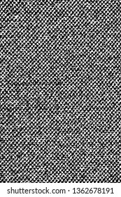 Grunge dark texture of rough fabric. Monochrome background of coarse cloth. Overlay template. Vector illustration