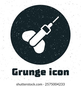 Grunge Dart arrow icon isolated on white background. Monochrome vintage drawing. Vector