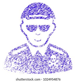 Grunge Deadly Officer rubber seal stamp watermark. Icon symbol with grunge design and scratched texture. Unclean vector blue sticker deadly officer.