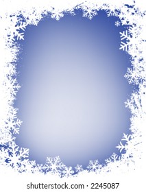 grunge decorative frame with lots of snowflakes, ideal for christmas cards