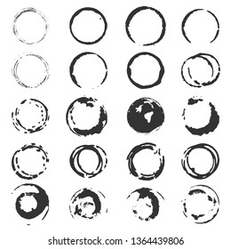 Grunge decorative ring stain vector set
