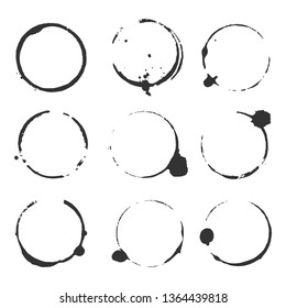Grunge decorative ring stain vector set