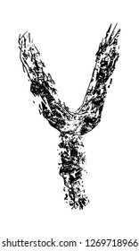 Grunge decorative vector font.