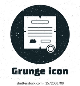 Grunge Decree, paper, parchment, scroll icon icon isolated on white background.  Vector Illustration