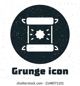Grunge Decree, paper, parchment, scroll icon icon isolated on white background. Monochrome vintage drawing. Vector