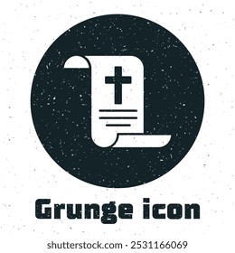 Grunge Decree, paper, parchment, scroll icon icon isolated on white background. Chinese scroll. Monochrome vintage drawing. Vector